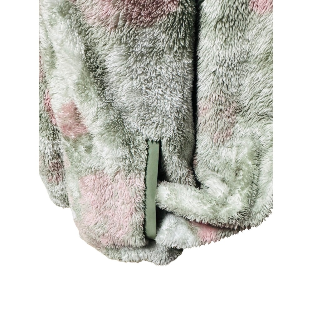 Gerry Fleece Jacket Pink Green Floral Print Zip Up Women's Size‎ L - Picture 4 of 8
